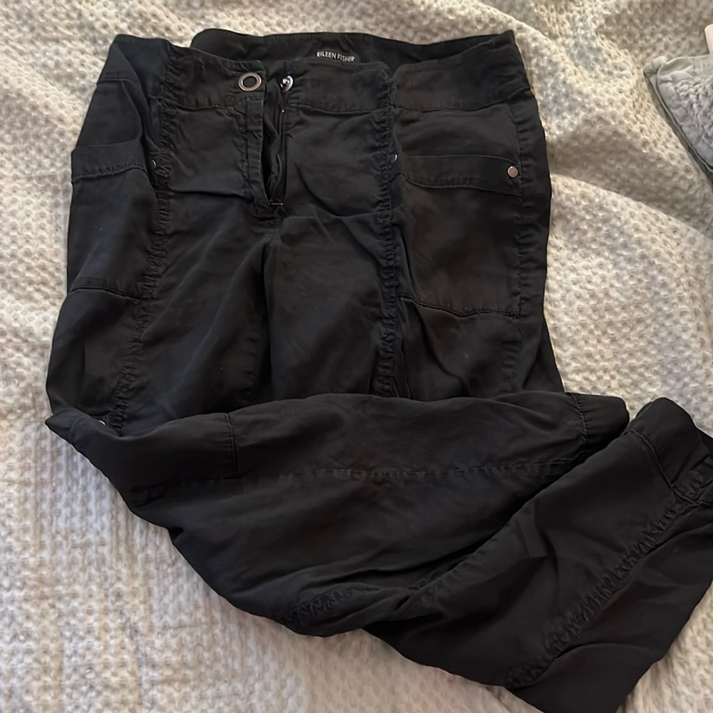 Eileen Fisher Linen Crop Cargo Pants